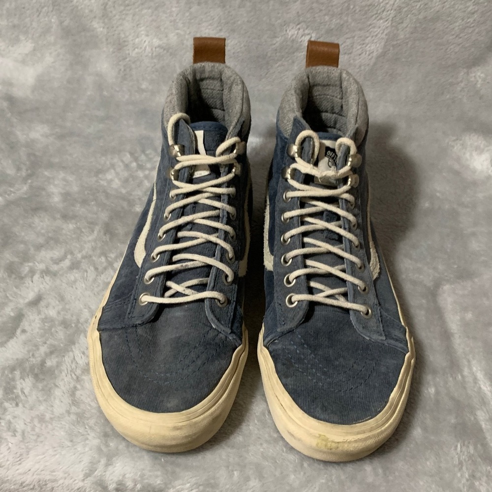 Vans‎ Sk8-Hi High Top Men's Size 6.5 Blue Corduroy Suede Sneakers Skater